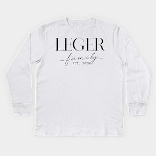 Leger Family EST. 2020, Surname, Leger Kids Long Sleeve T-Shirt